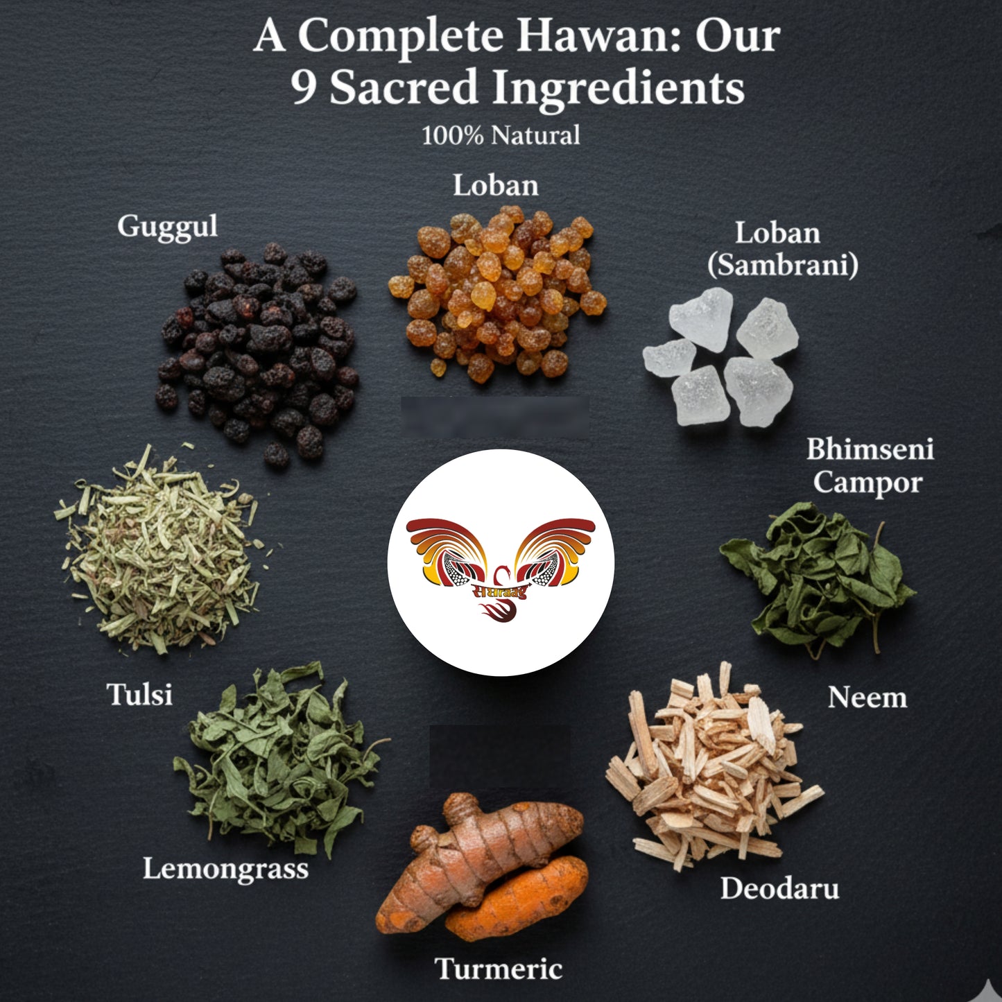 Saptraag Nava-Samagri Hawan Cups (15 Pcs) | 100% Charcoal & Wood -Free | 9-in-1 Dhoop Blend