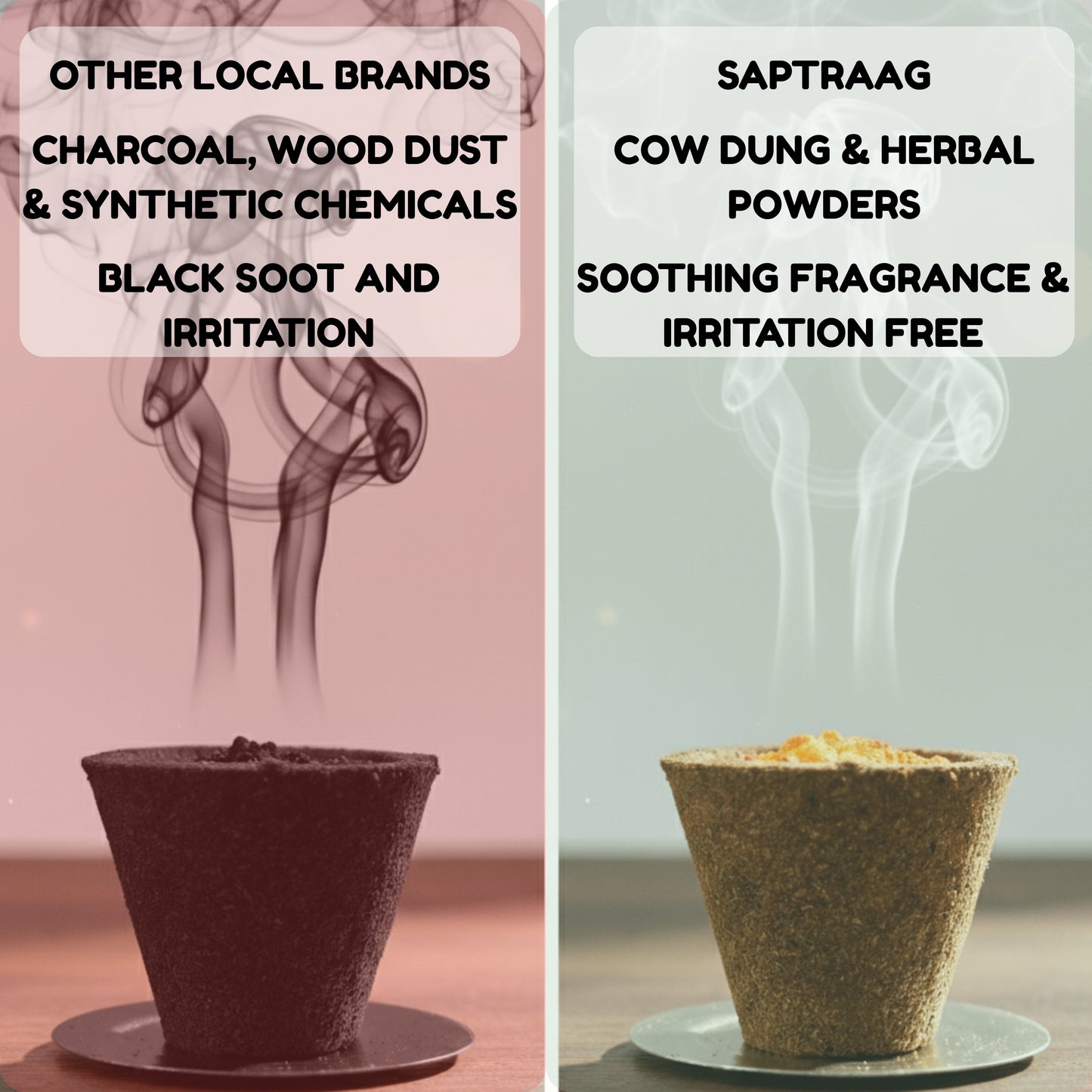 Saptraag Nava-Samagri Hawan Cups (15 Pcs) | 100% Charcoal & Wood -Free | 9-in-1 Dhoop Blend